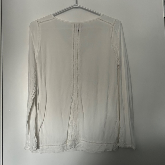 Roots Canada Rayon Linen Blend White Peasant Style Blouse - Picture 5 of 15